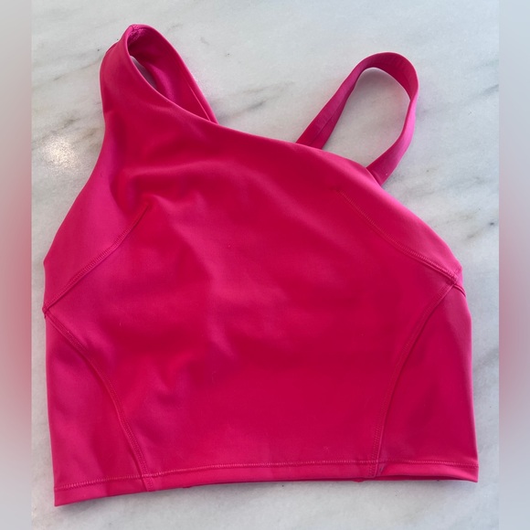 lululemon athletica Tops - Lululemon everlux asymmetrical tennis tank top in lip gloss pink sz 2 read